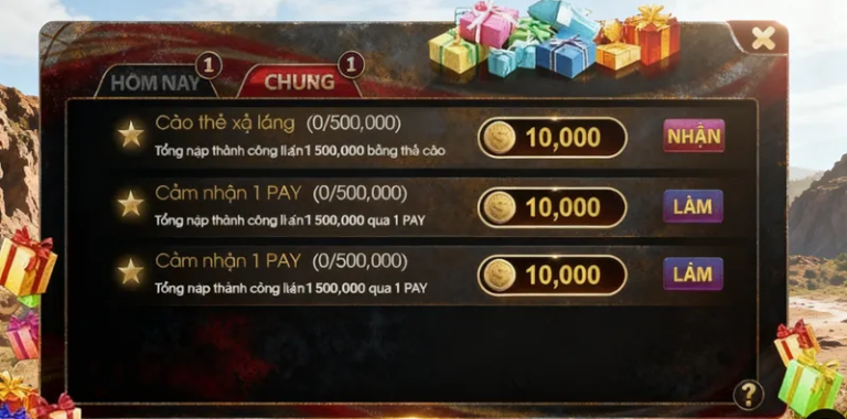 go88 khuyến mãi làm nhiệm vụ tặng thưởng theo mốc