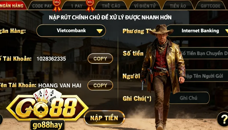 go88 nạp tiền ngân hàng bước 2